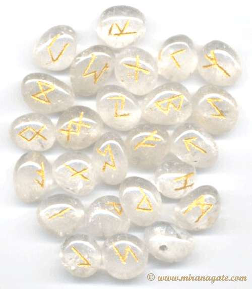 Manufacturers Exporters and Wholesale Suppliers of Crystal Clear Quartz Rune Set Khambhat Gujarat